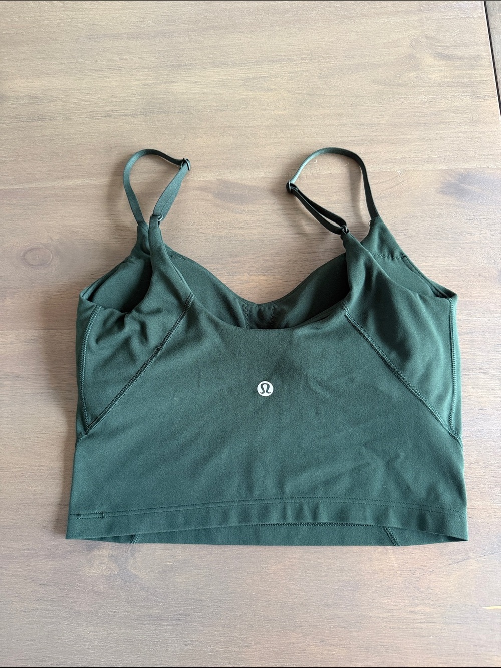 lululemon athletica Dark Green Strappy Longline Sports Bra
